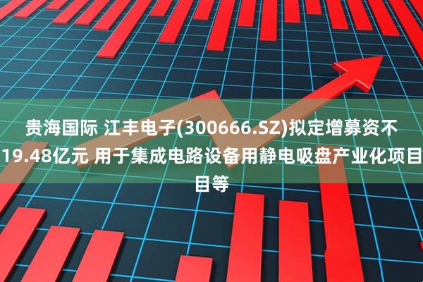 贵海国际 江丰电子(300666.SZ)拟定增募资不超19.48亿元 用于集成电路设备用静电吸盘产业化项目等