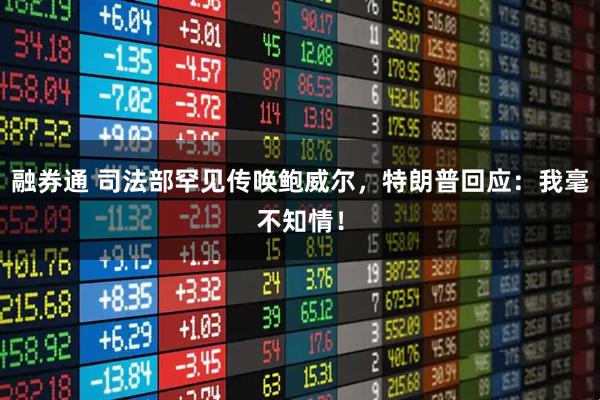 融券通 司法部罕见传唤鲍威尔，特朗普回应：我毫不知情！